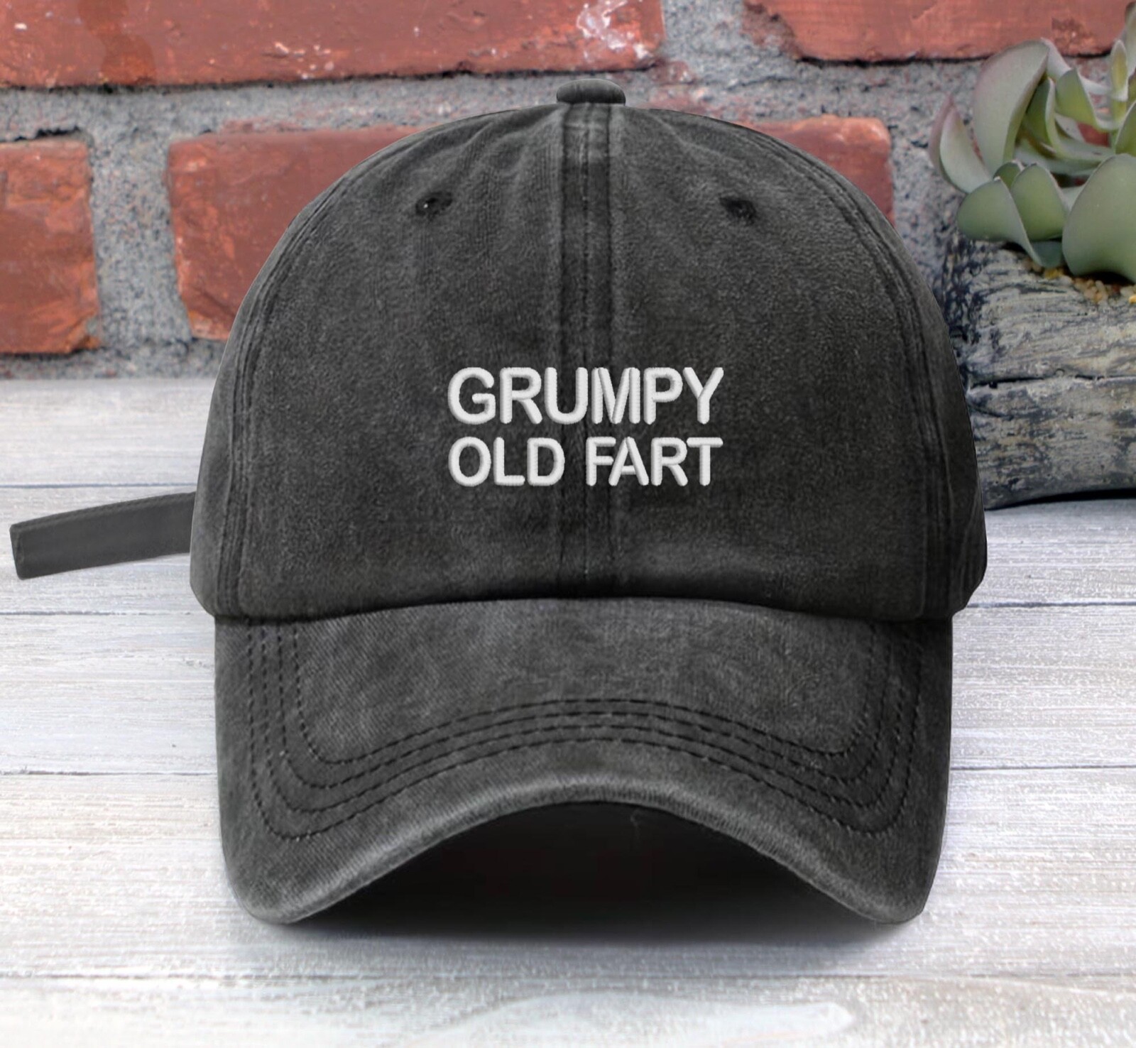 GRUMPY OLD FART EMBROIDERED UNSTRUCTURED BASEBALL CAP   ADJUSTABLE  BACK DAD HAT