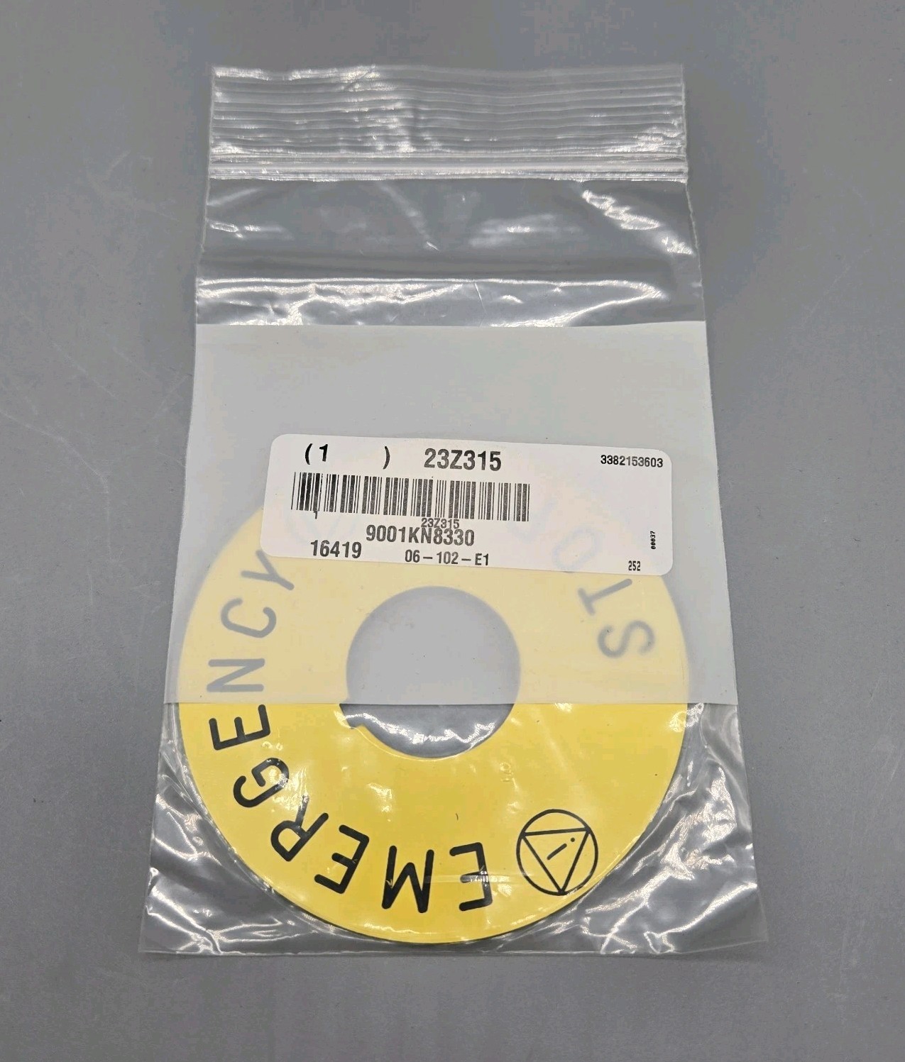 Schneider Electric 23Z315 Round Pushbutton Legend Plate Emergency