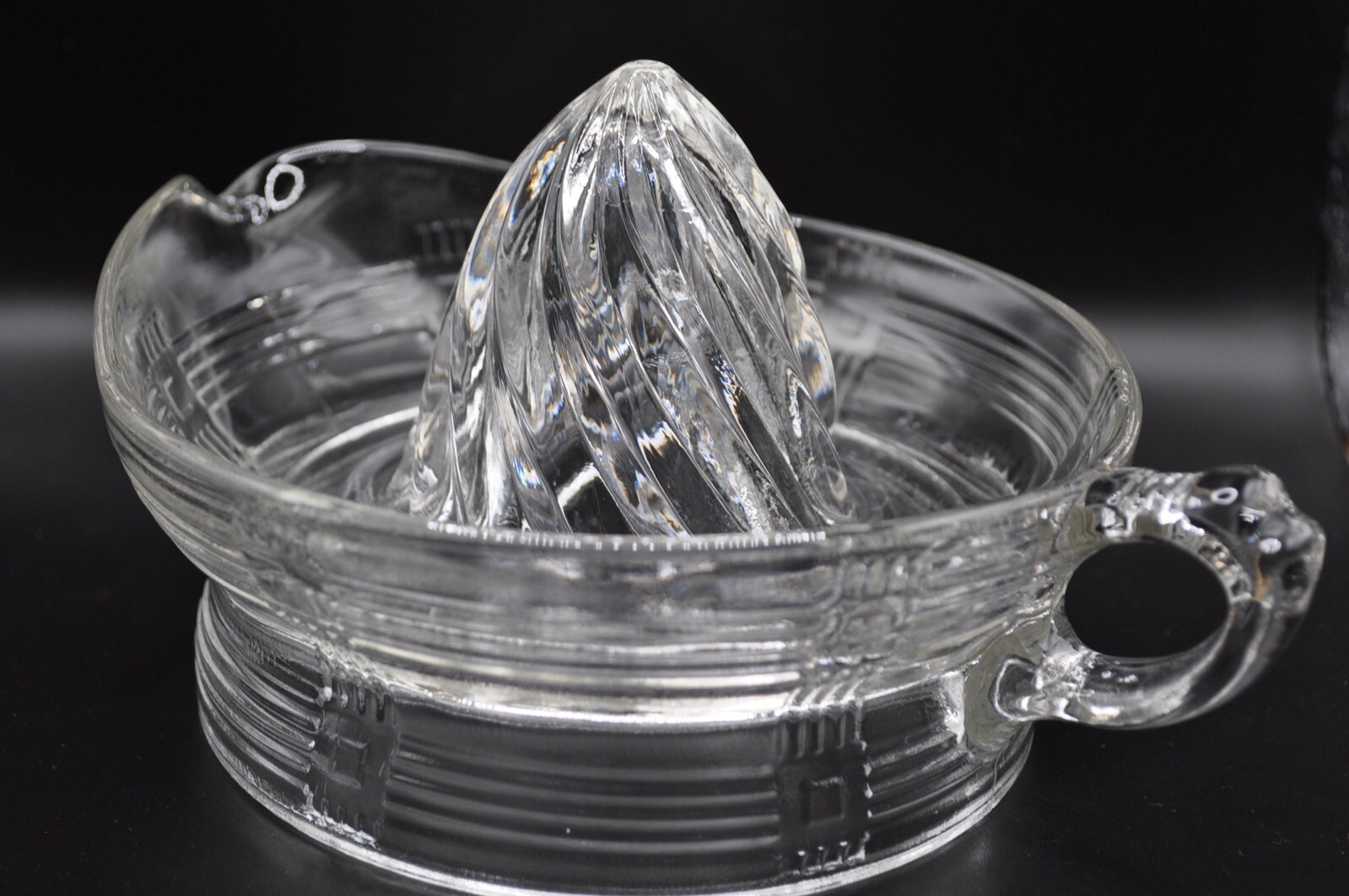 Vintage Clear Glass Ribbed Juicer Reamer Lemon Lime Small