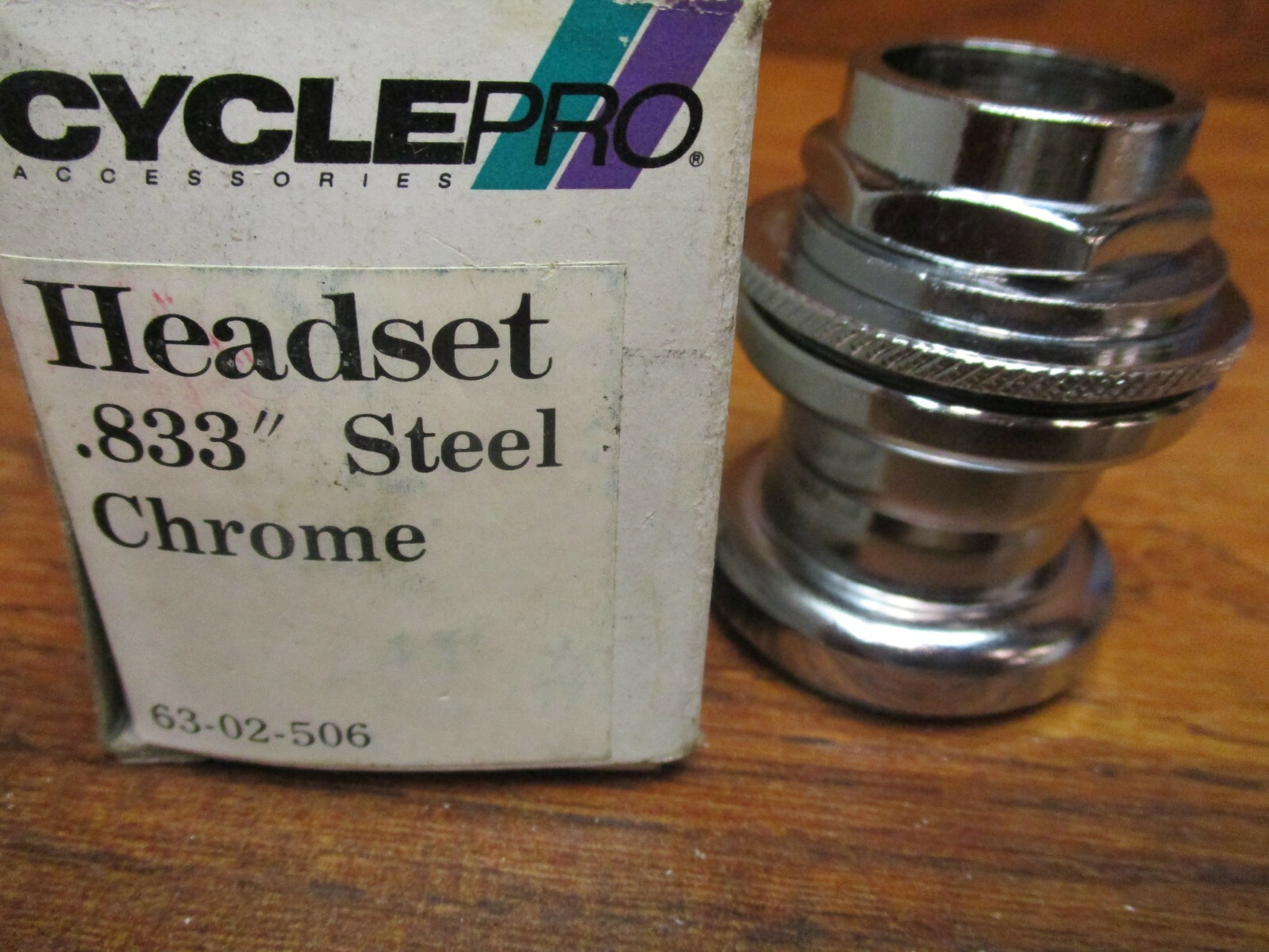 NOS VINTAGE CYCLE PRO .833" THREADED STEEL OLD SCHOOL BMX HEADSET - CHROME
