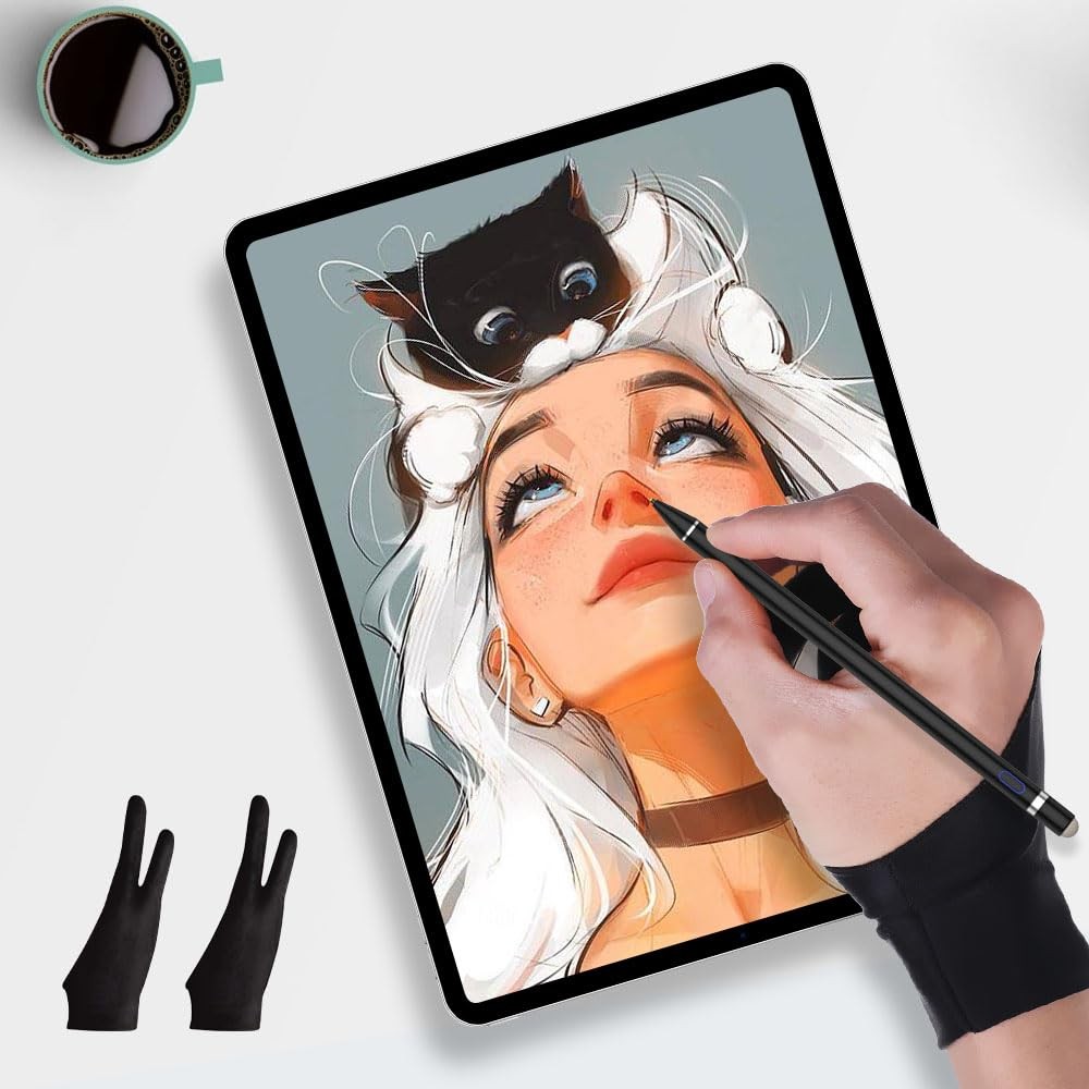 Stylus Pen Gloves 2 Pack Black