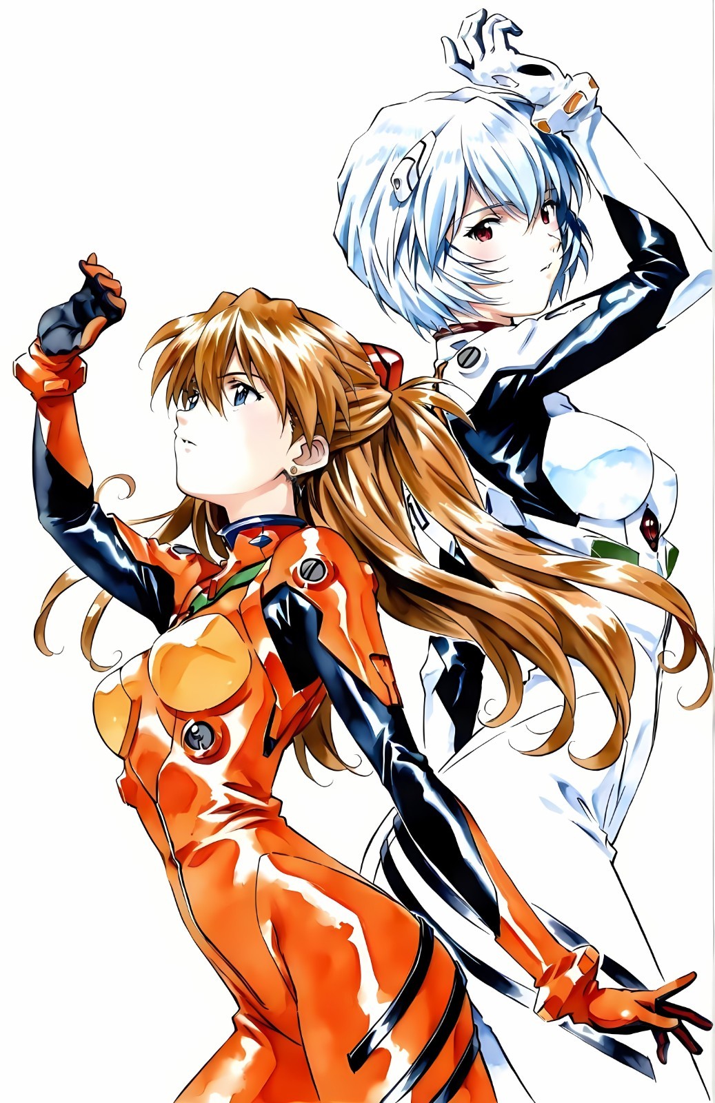 11.69x16.54 Neon Genesis Evangelion Poster Asuka Langley Soryu & Rei Ayanami