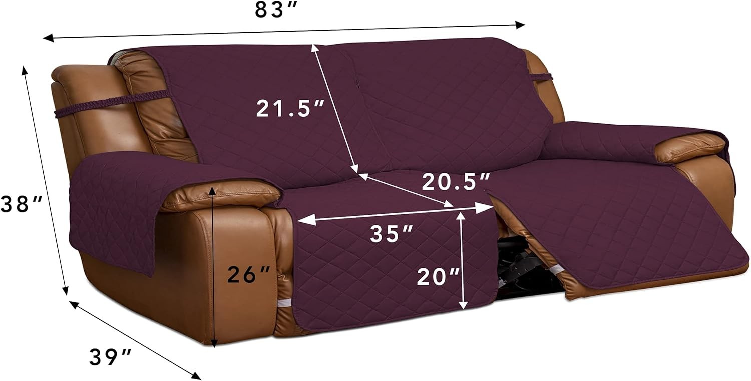 Oversized Loveseat Recliner Cover Reversible Couch Cover Double Recliner Split