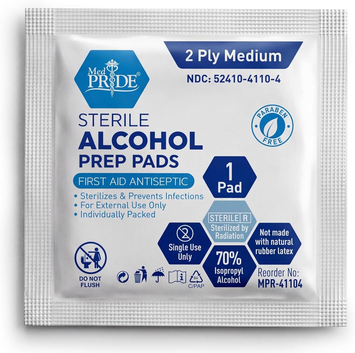 Individually Wrapped Sterile Alcohol Prep Pads - Perfect for First Aid Needs