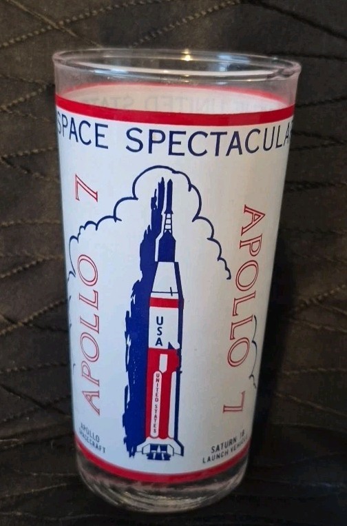 Vintage Apollo 7 NASA Space Spectaculars of the United States Drinking Glass 5.5