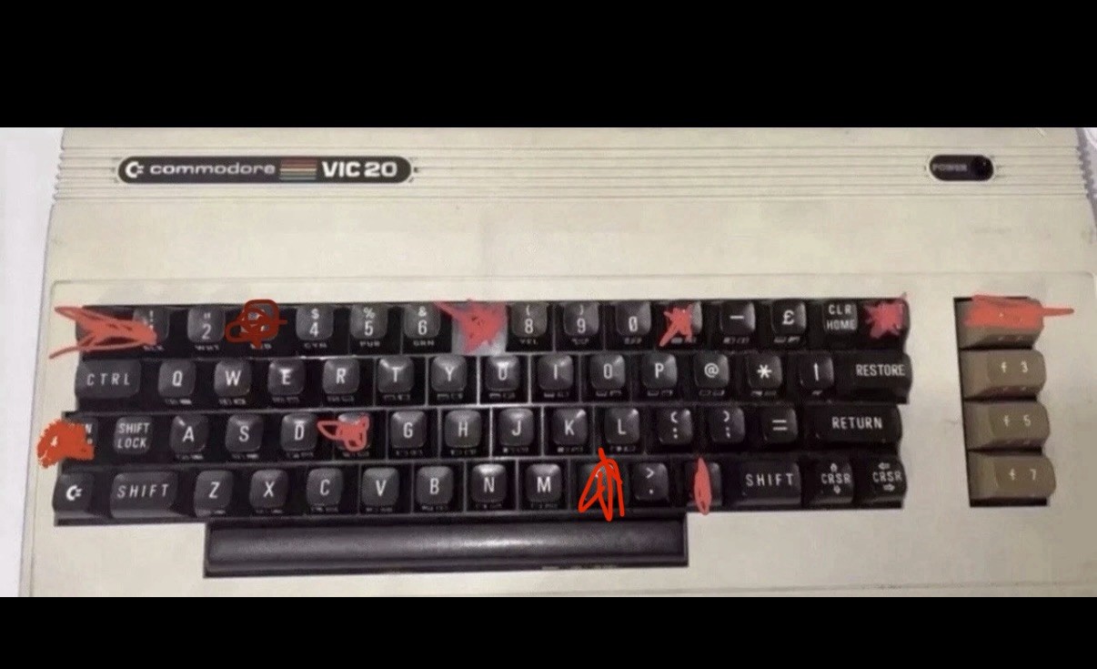 Commodore Vic 20 Chocolate replacement KEY Vintage USED Original TELL ME WHICH 1