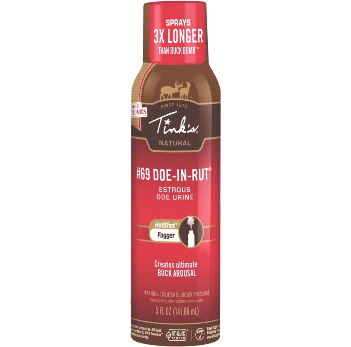 Tink's #69 Doe-In-Rut Estrous Fogger 5 Fl Ounces Deer Hunting Sprays 3X Longer