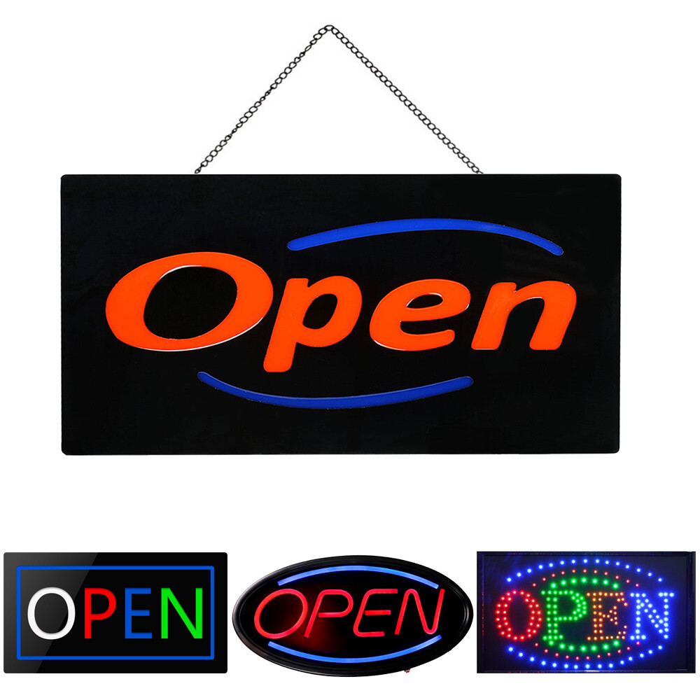 LED Neon Open Sign Shop Light Electric Display Board Business Store Hotel Window