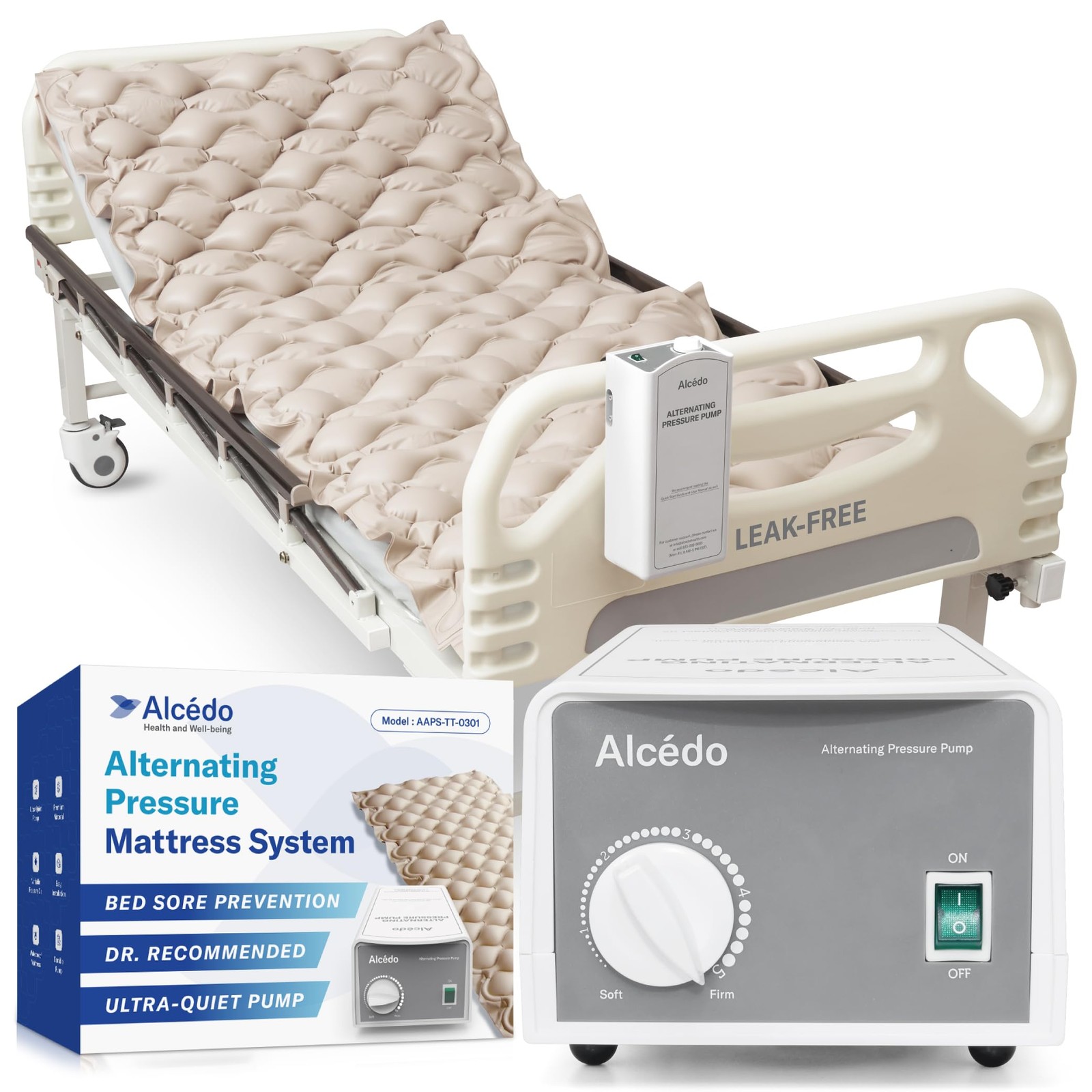 Alcedo Alternating Air Pressure Mattress Pad for Bed Sore and Ulcer Preventio...