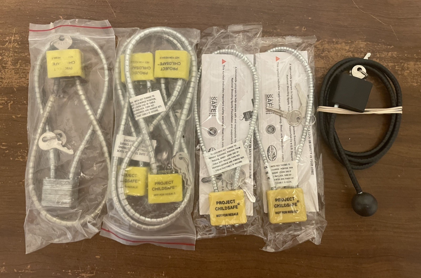 Gun Cable Locks With Keys   New 9 total units