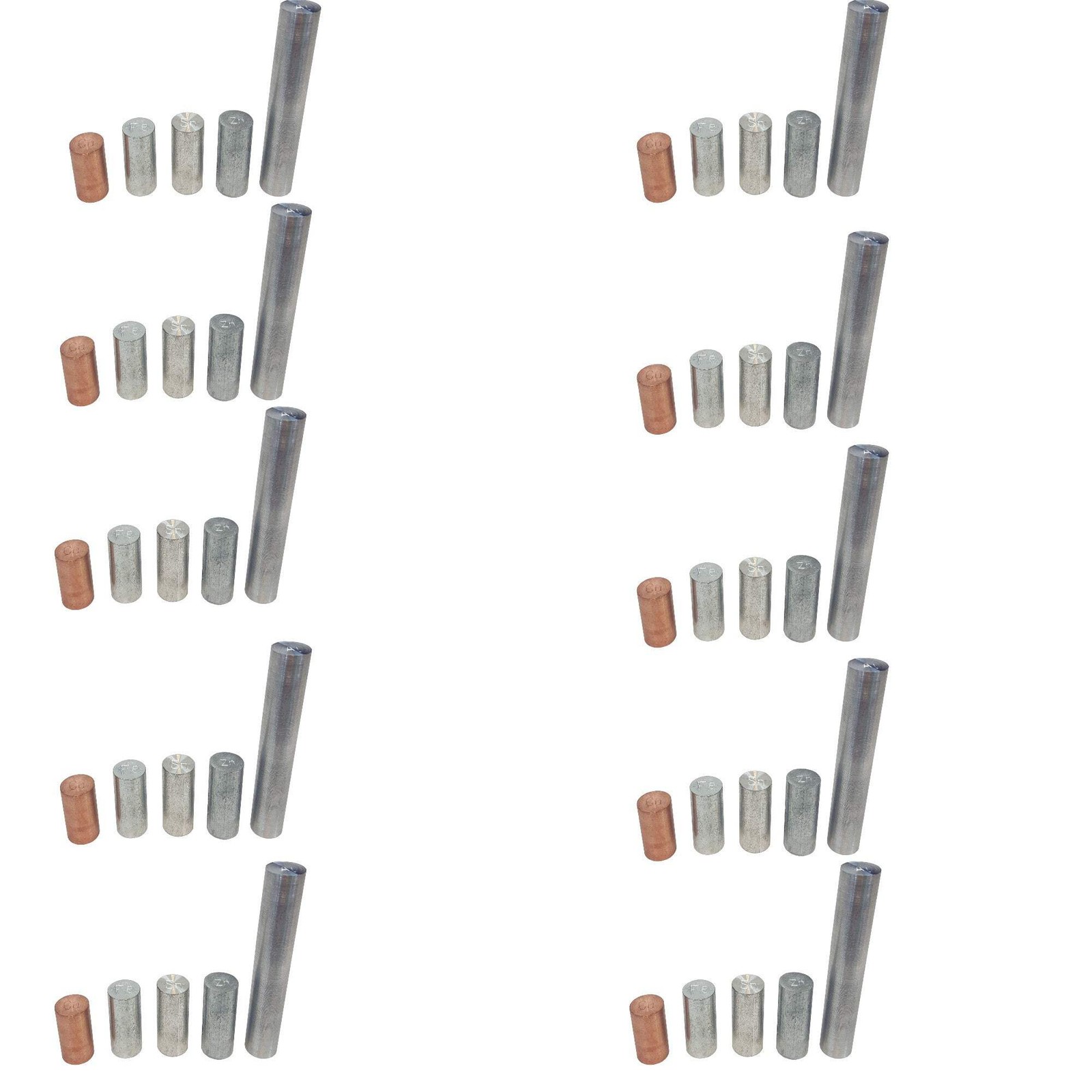 Density Rod or Equal Mass Set. Includes 5 metals each weighing 30 grams. Case of