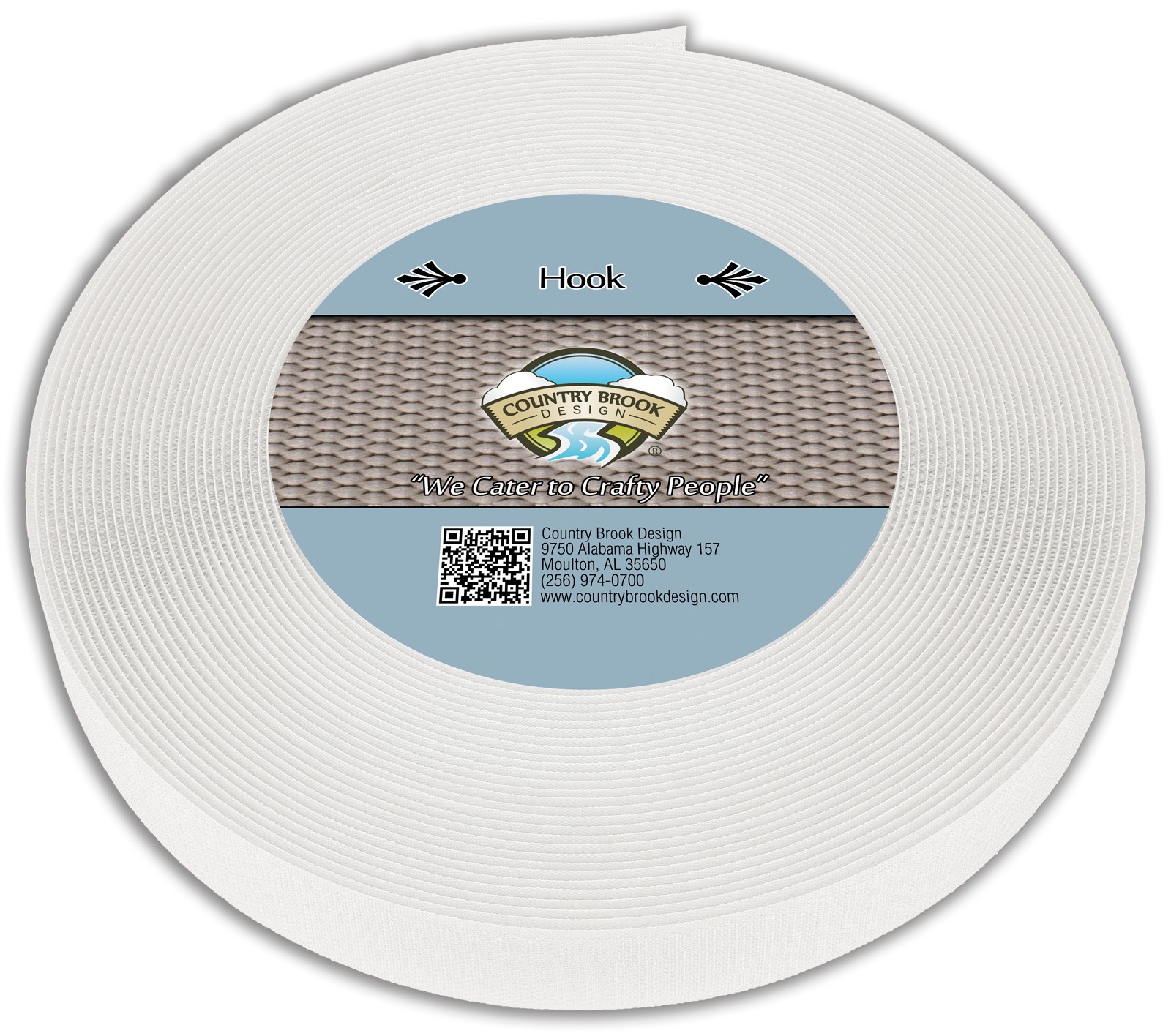 Country Brook Design | White Sew On Hook Only (1 inch, 25 yards)