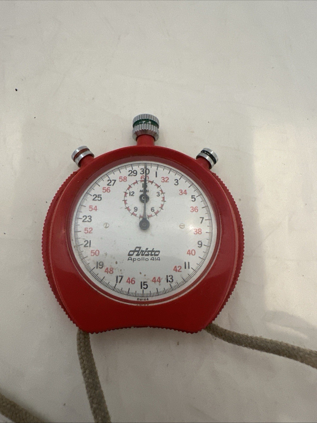 ARISTO APOLLO 414 Stop Watch RED Swiss Tested Working Vintage