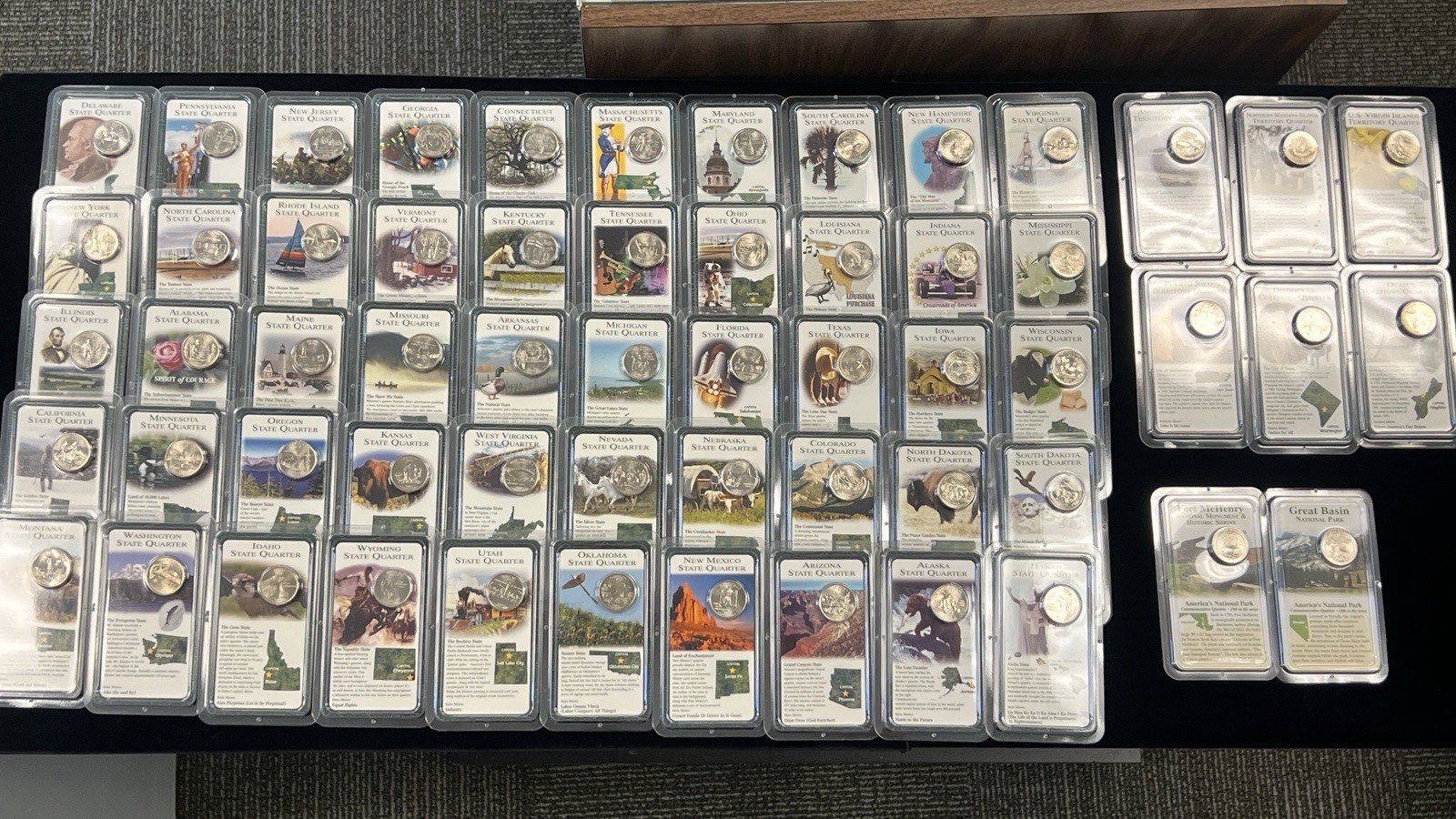 1999–2009 U.S. 50 State Quarters Complete 56-Coin Set UNC Littleton Holders
