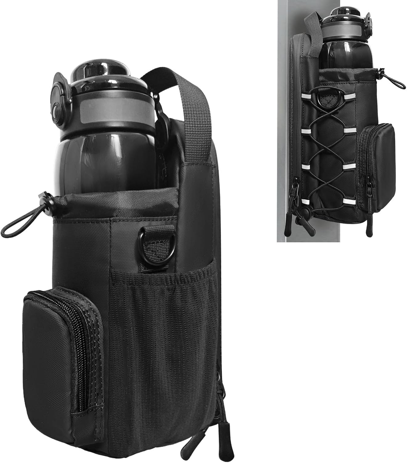 Magnetic Gym Bag with Water Bottle Holder Small Workout Bag for Men Women Black