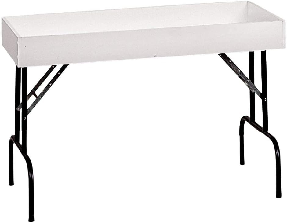 White Folding Dump Table Folding Legs 24" x 48"x 4 1/2” x 30" High Retail