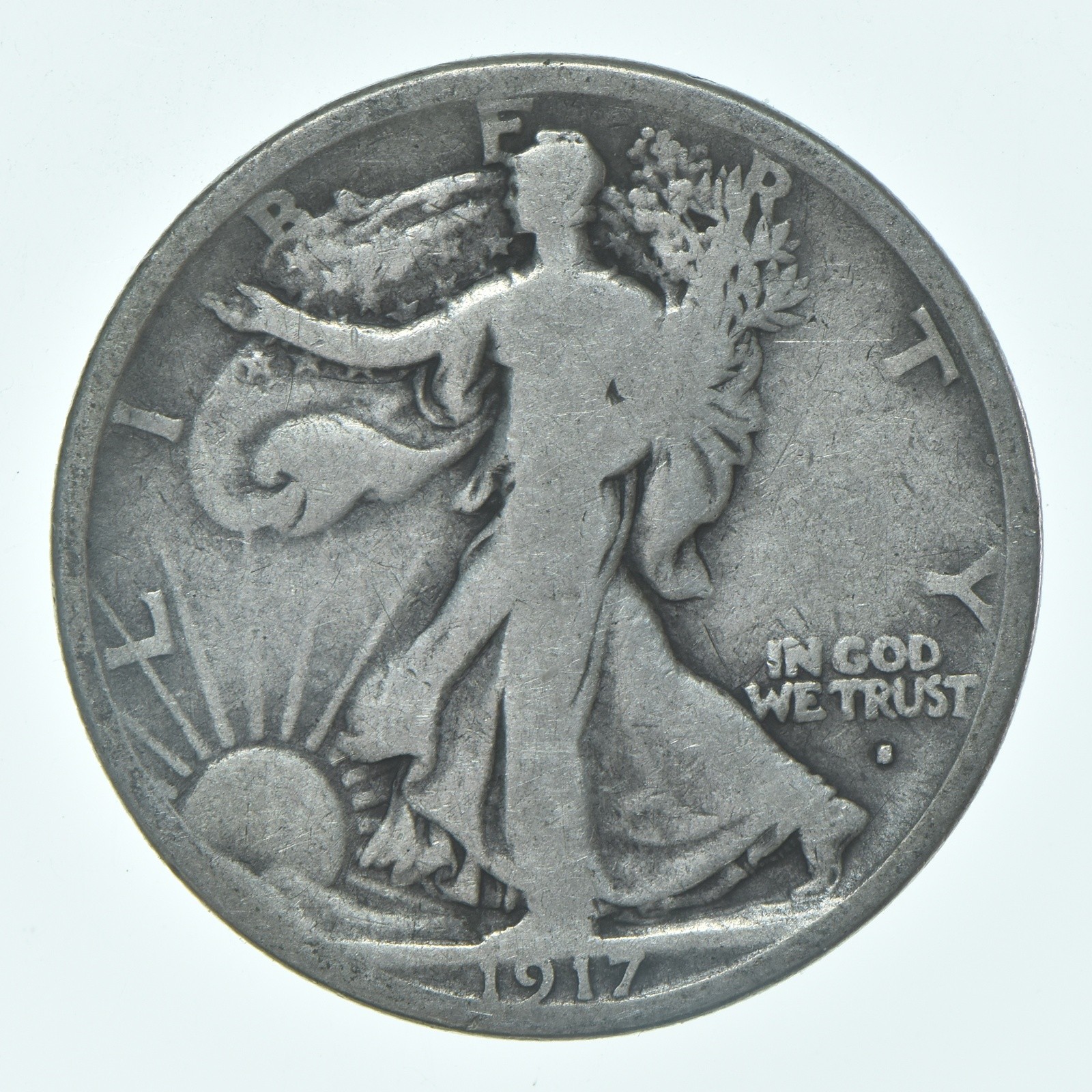 1917-S OBV Walking Liberty Half Dollar CIRC G+ 90% Silver