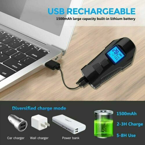 USB Rechargeable LED Cycle Bike Headlight + Rear Light Horn Speedometer Odometer