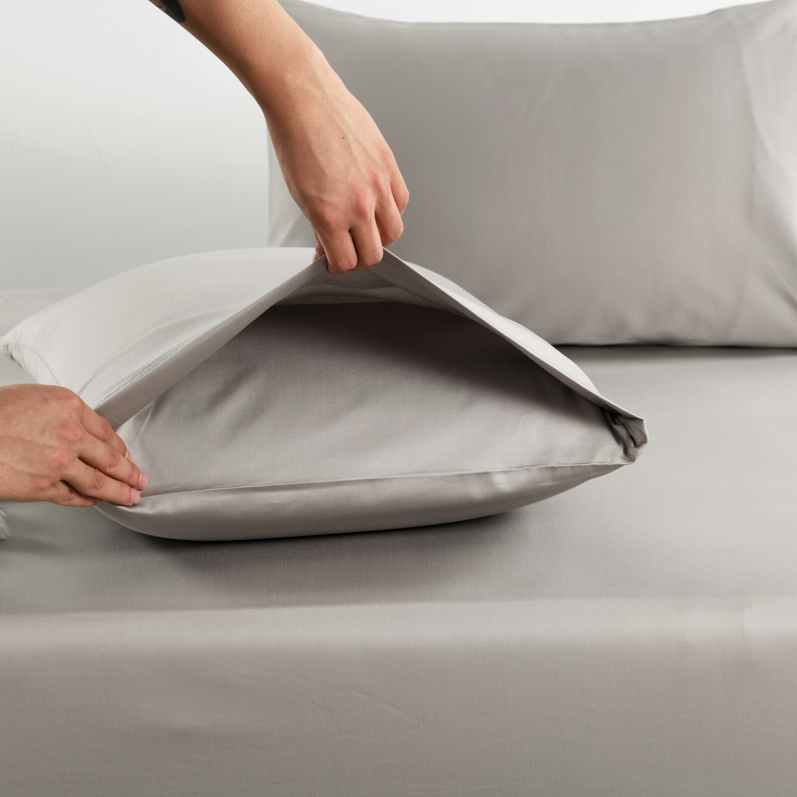 Luxe Bedding Bamboo Cotton 400TC Sheet Set Perla Grey