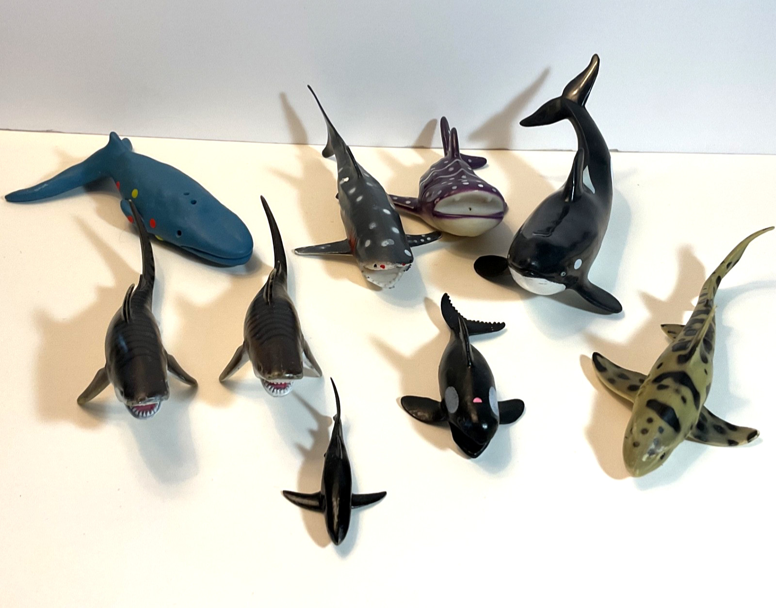 Chap Mei Safari SeaWorld Unbranded Shark & Whale Lot of 9 PVC & Hollow Figures