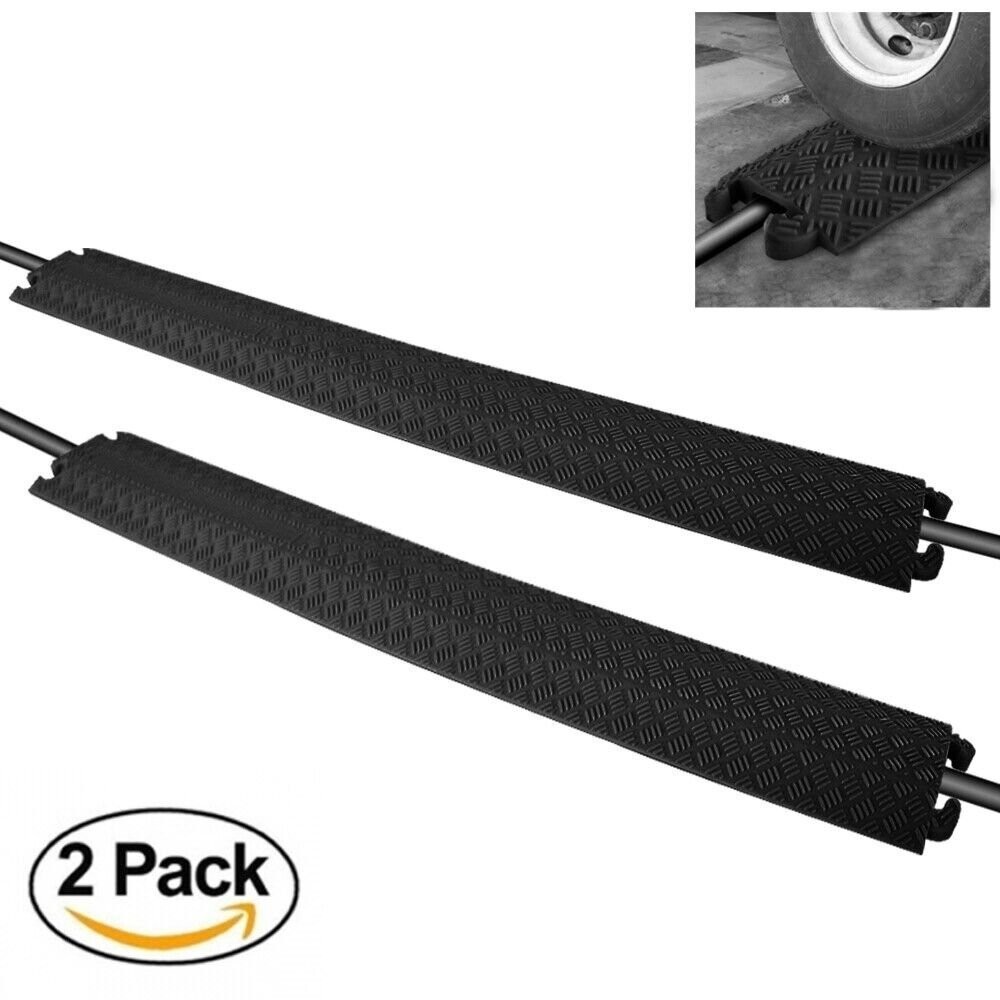 Pyle Hassle Free Cable Protective Cover Ramp Cord Wire Protection Track Pair