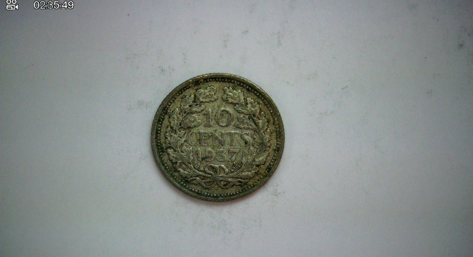 Netherlands 1937 10 Cents Wilhelmina 10 Cents (Dutch East Indies issue) Coin