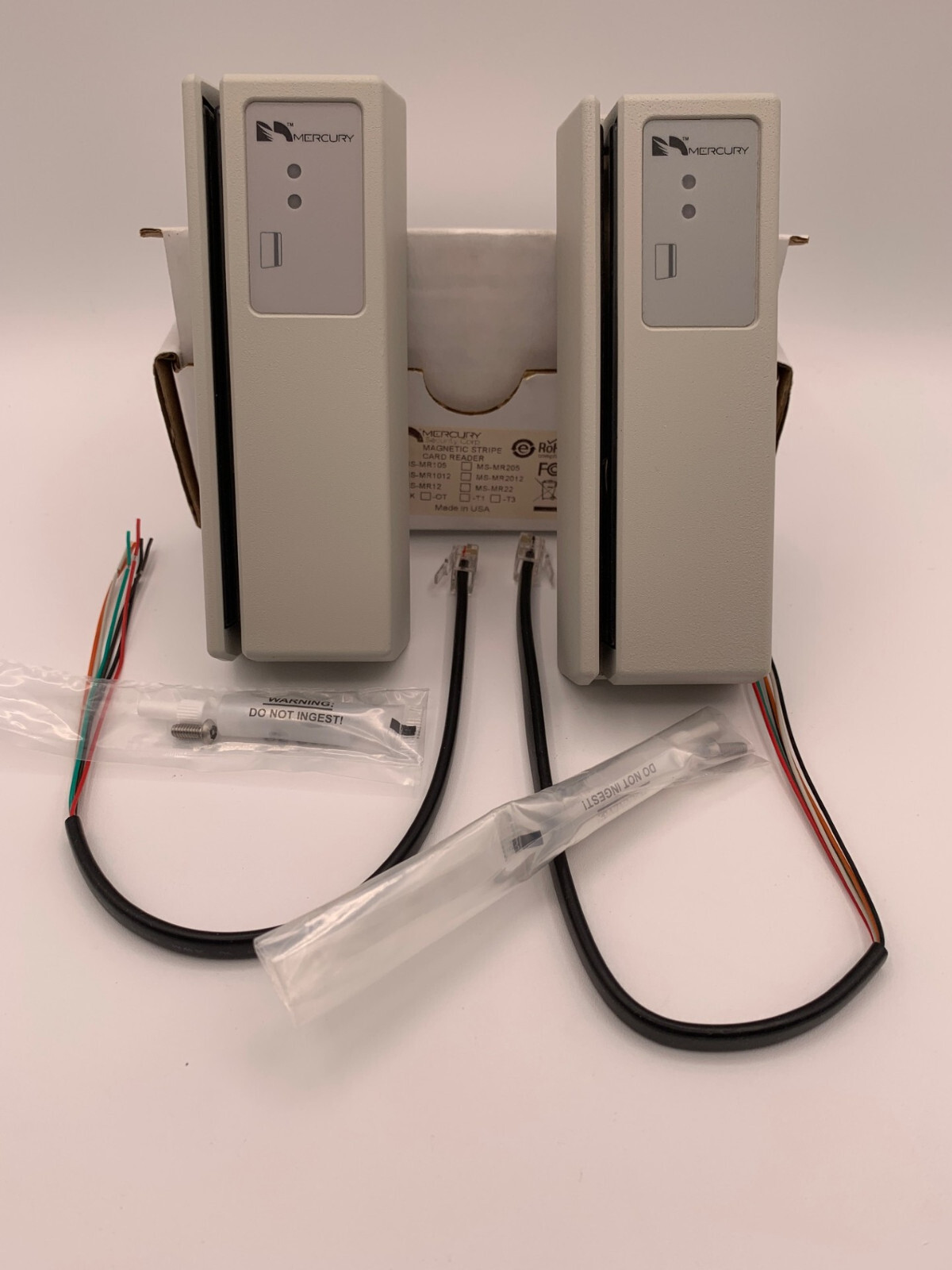 Mercury MS-MR1012 Magnetic Stripe Card Reader, (2) Pair, 12V DC, New