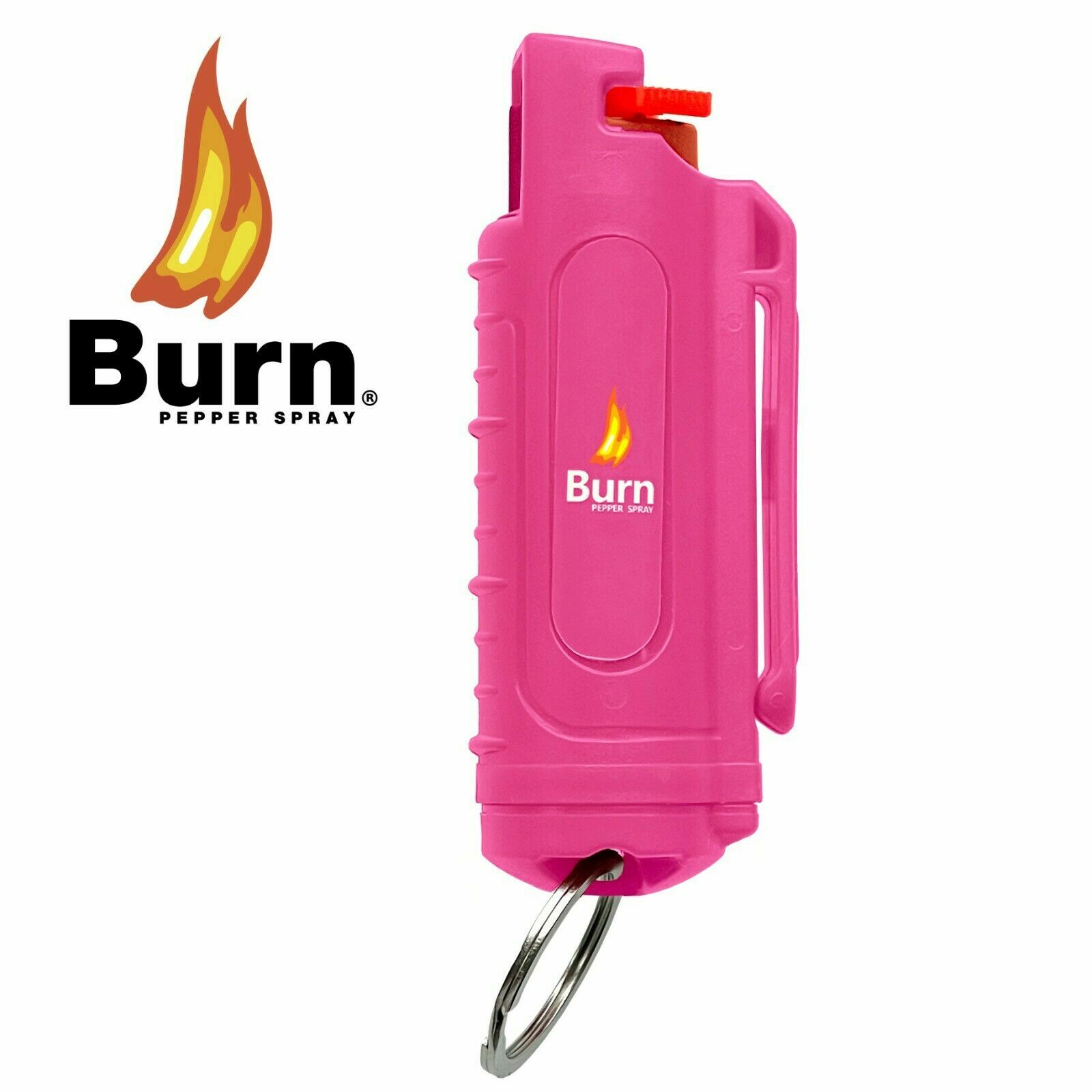 BURN PINK Pepper Spray 0.5oz Self Defense Keychain Security Case Molded - 5 PACK