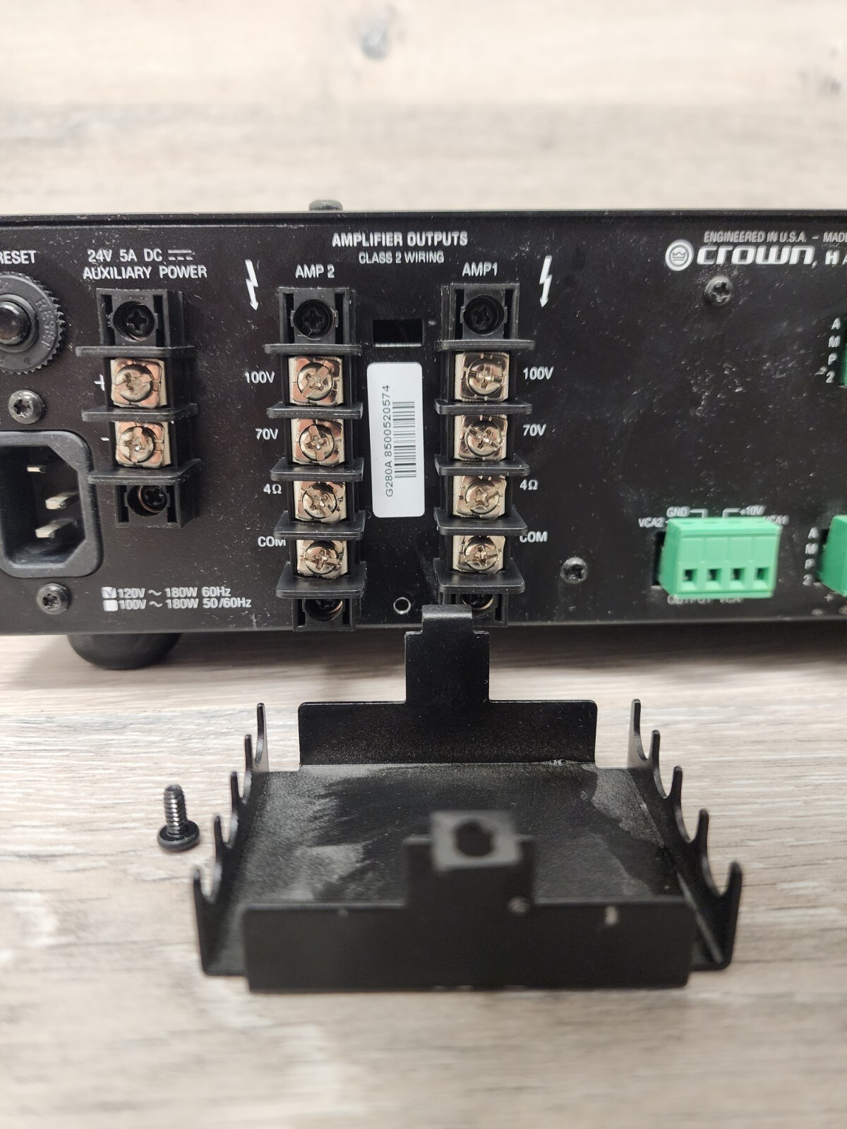 Crown 280A 80W 2 Channel Power Amplifier Amp Preamp Tested Working