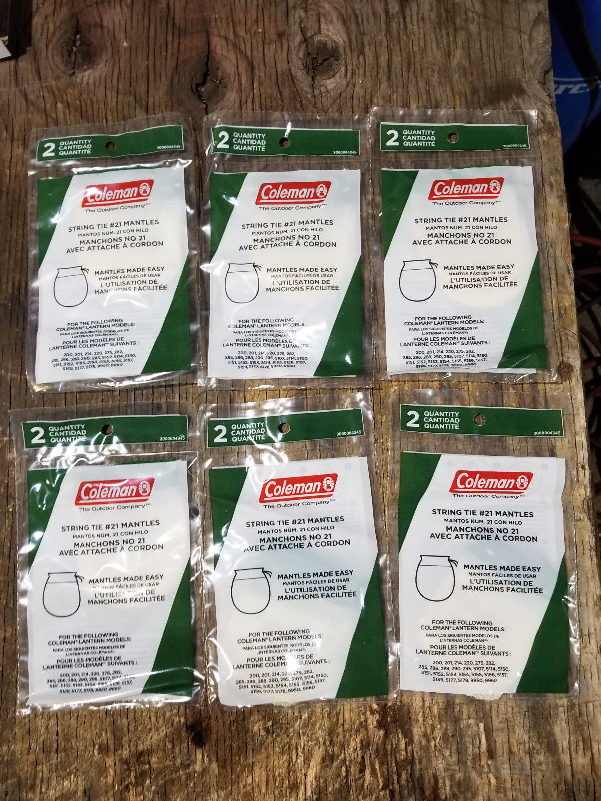 BRAND NEW 24 COLEMAN LANTERN MANTLES #21 STRING TIE 12 PACKS OF 2 (24 MANTLES)
