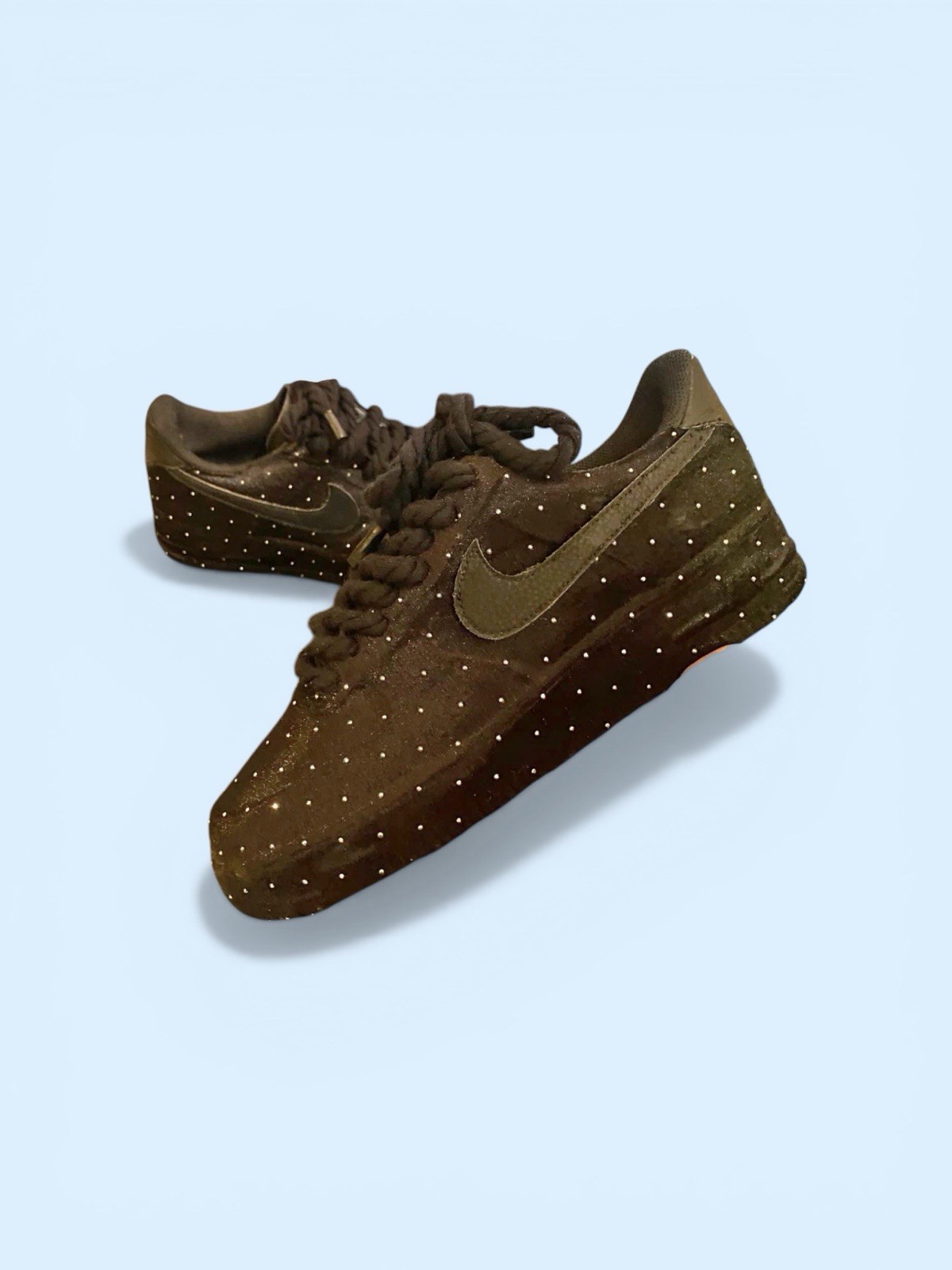 Custom Air Force 1 Custom team Velvet Rhinestone Rope Laces