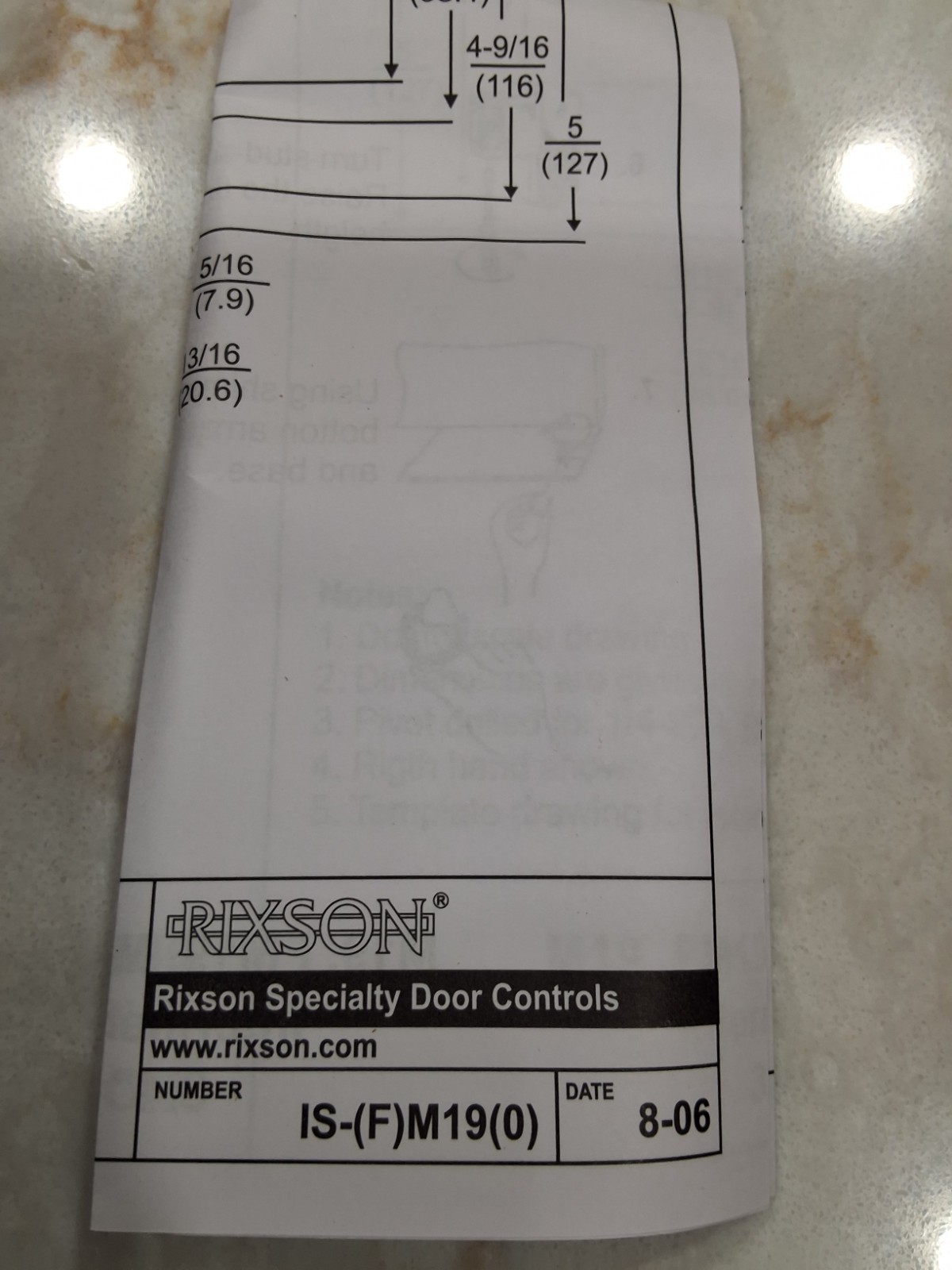 RIXSON ASSA ABLOY INTERMEDIATE PIVOT SET M19 626 RH