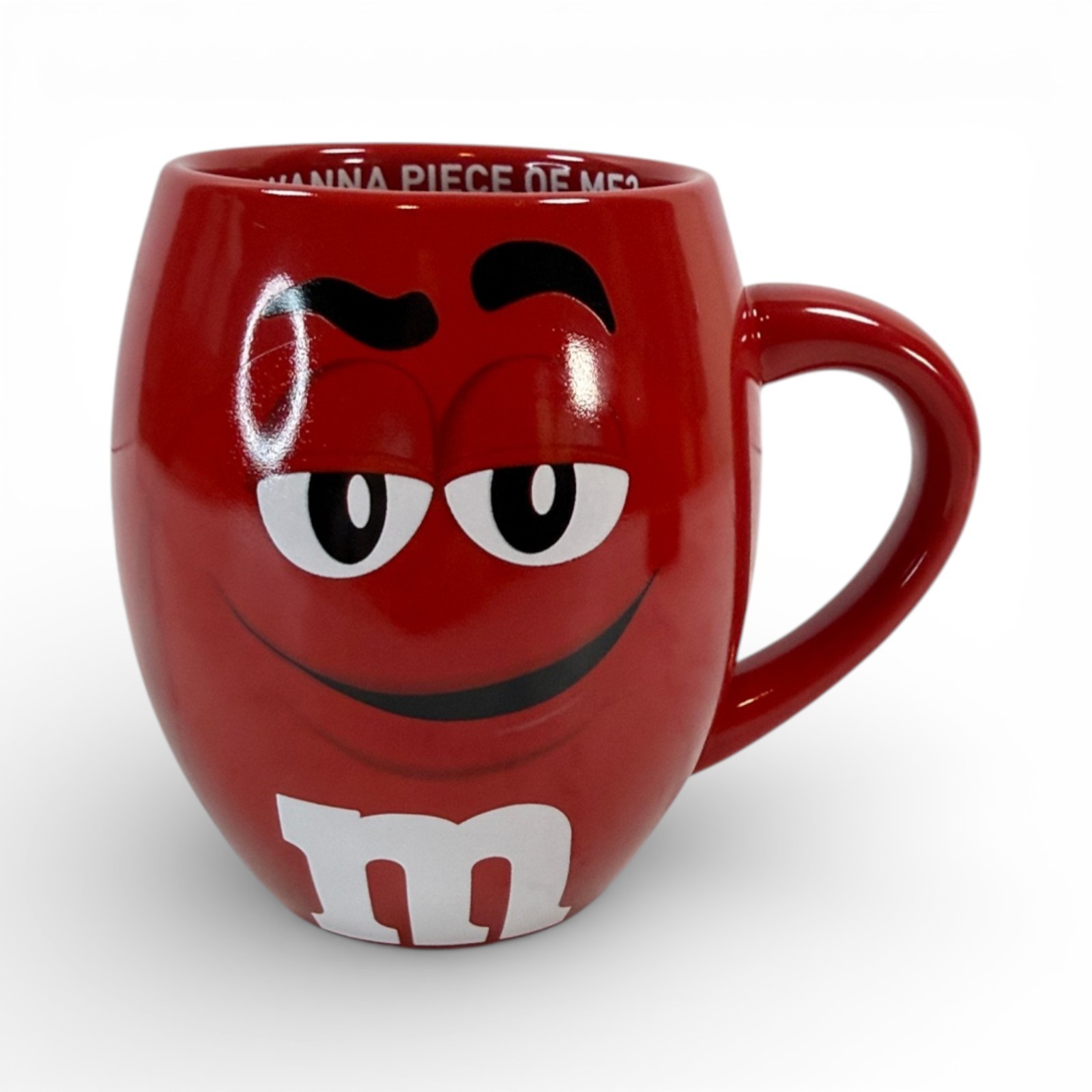 M&M's World Red Character Mug Wanna Piece Of Me Oversized Ceramic Coffee Cup