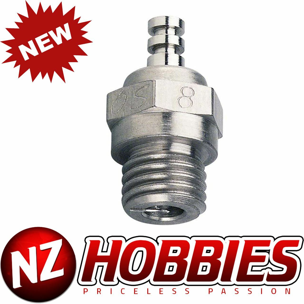 O.S. 71608001 #8 Glow Plug Long Medium Air/Car OSMG2691