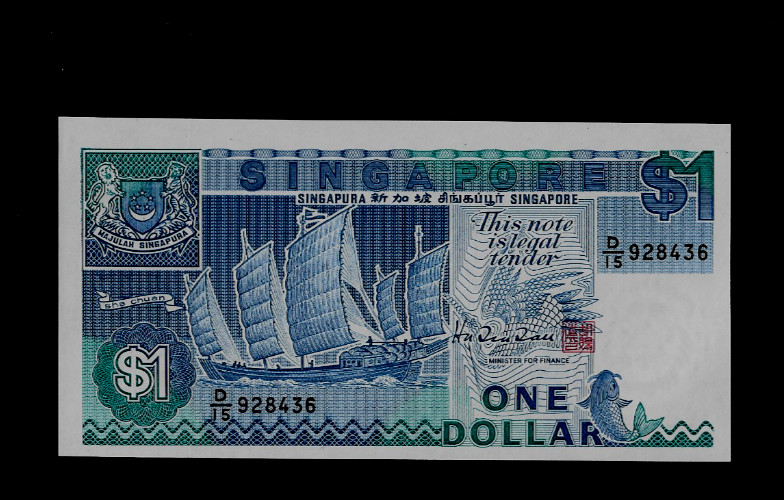 SINGAPORE ( 1 ) BANK NOTE  1 DOLLAR  ND(1987)  P  18 B  UNCIRCULATED