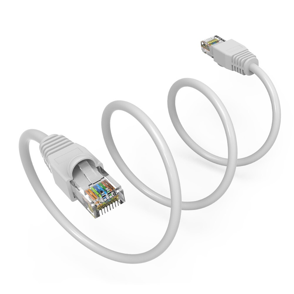 2FT Cat6A RJ45 Network LAN Ethernet Patch Cable UTP Copper Wire Gold 24AWG White
