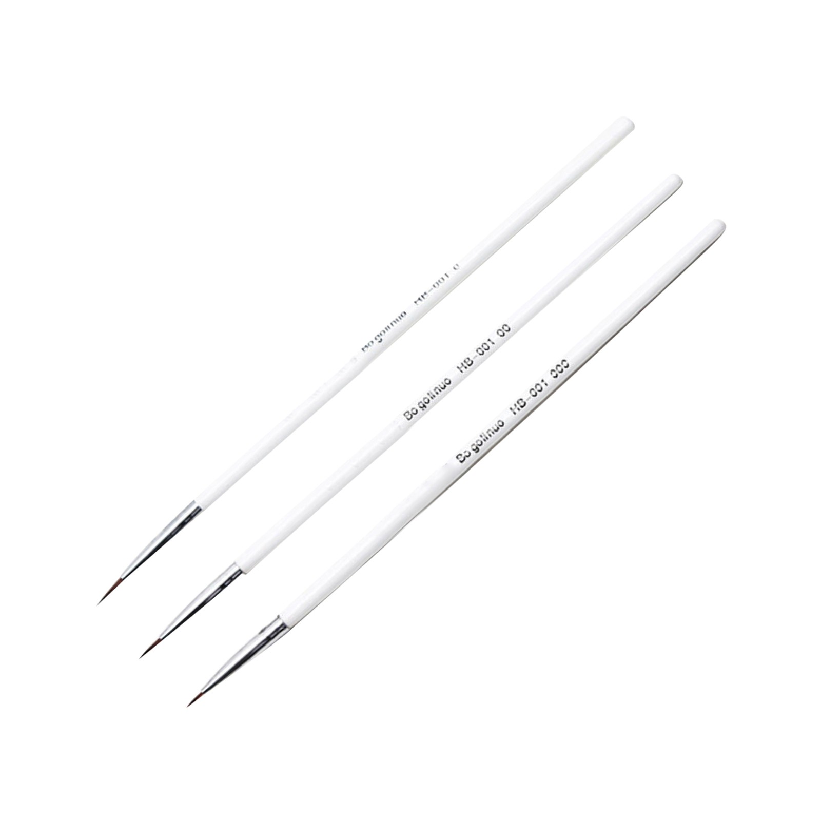 3X Miniature Paint Brush Set Professional Sable Hair Fine Detail Art Nail A