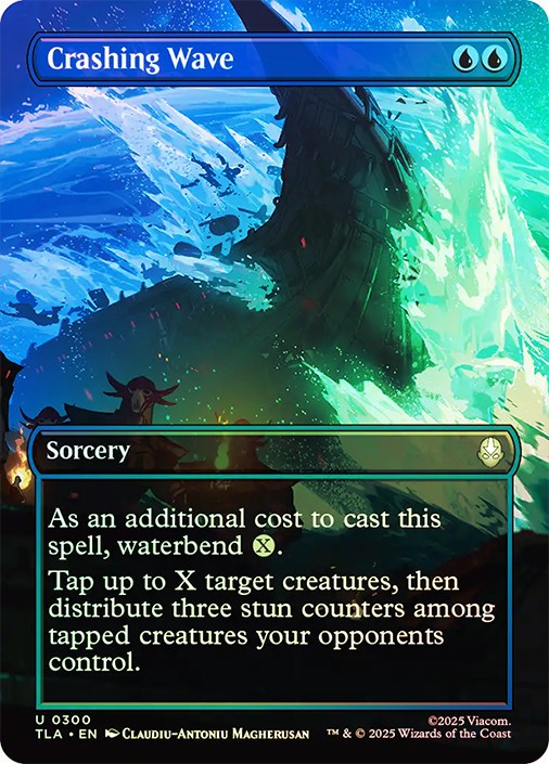 MTG FOIL Crashing Wave Borderless - Avatar: The Last Airbender #300