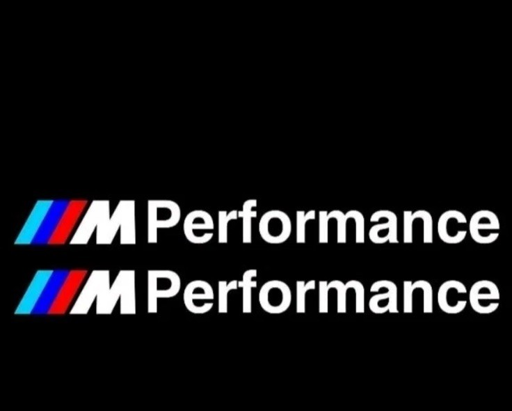 2 stickers 143x14 mm BMW M Performance sticker mirror and body silver