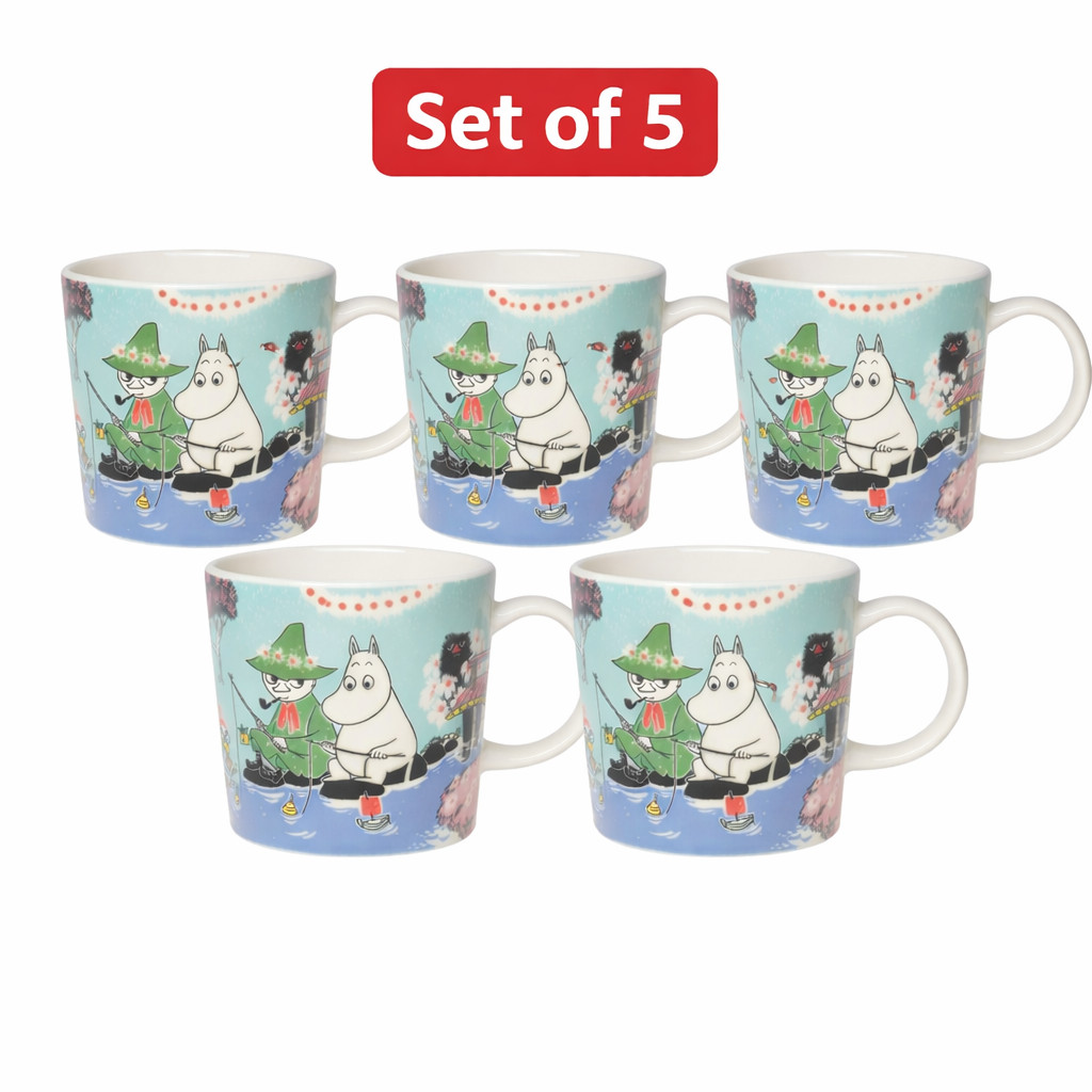 Moomin Arabia Simple Joy Mug Set of 5 Japan Limited Edition 0.3L Rare