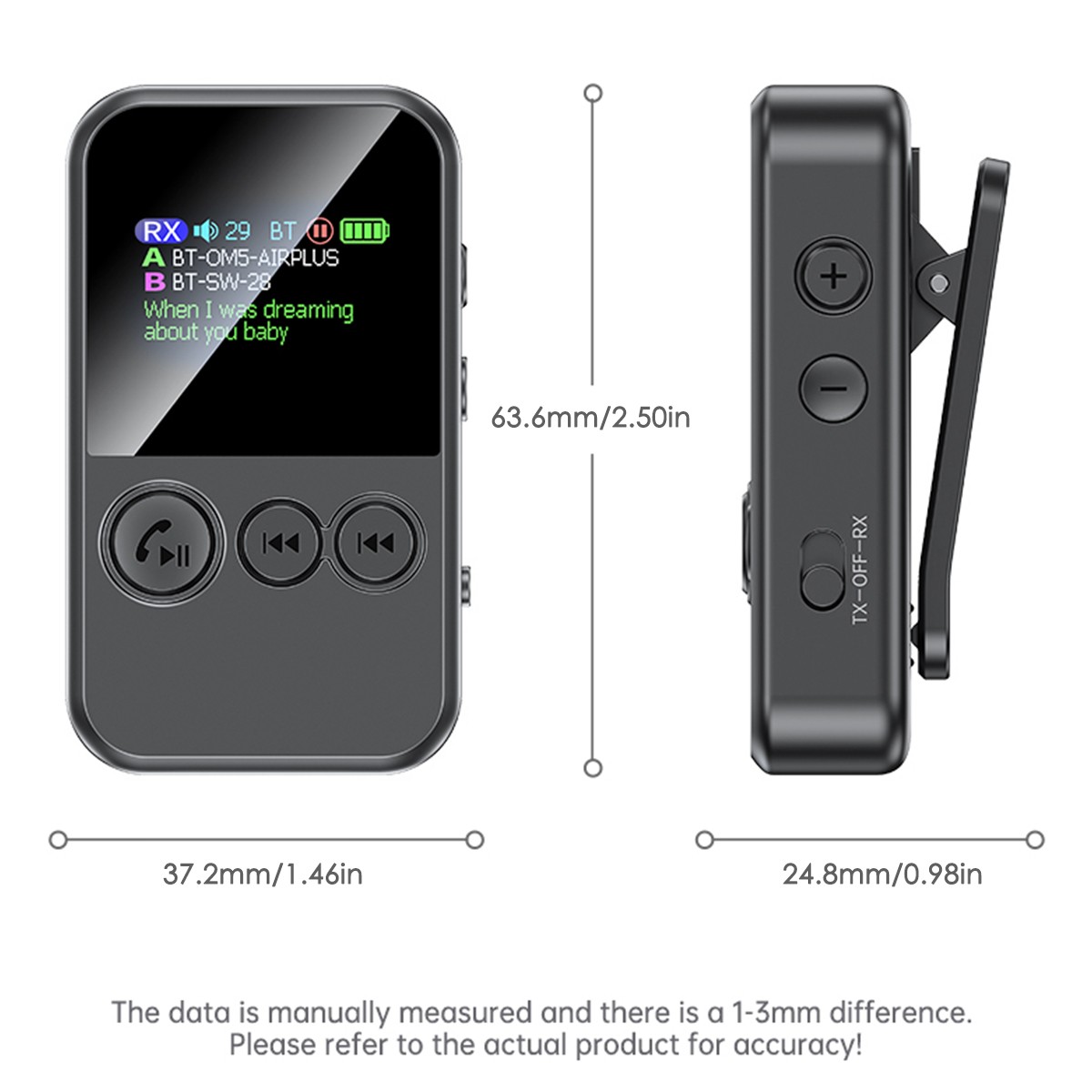 2 in 1 Bluetooth 5.4 Audio Receiver & Transmitter 3.5mm Jack Wireless Adapter