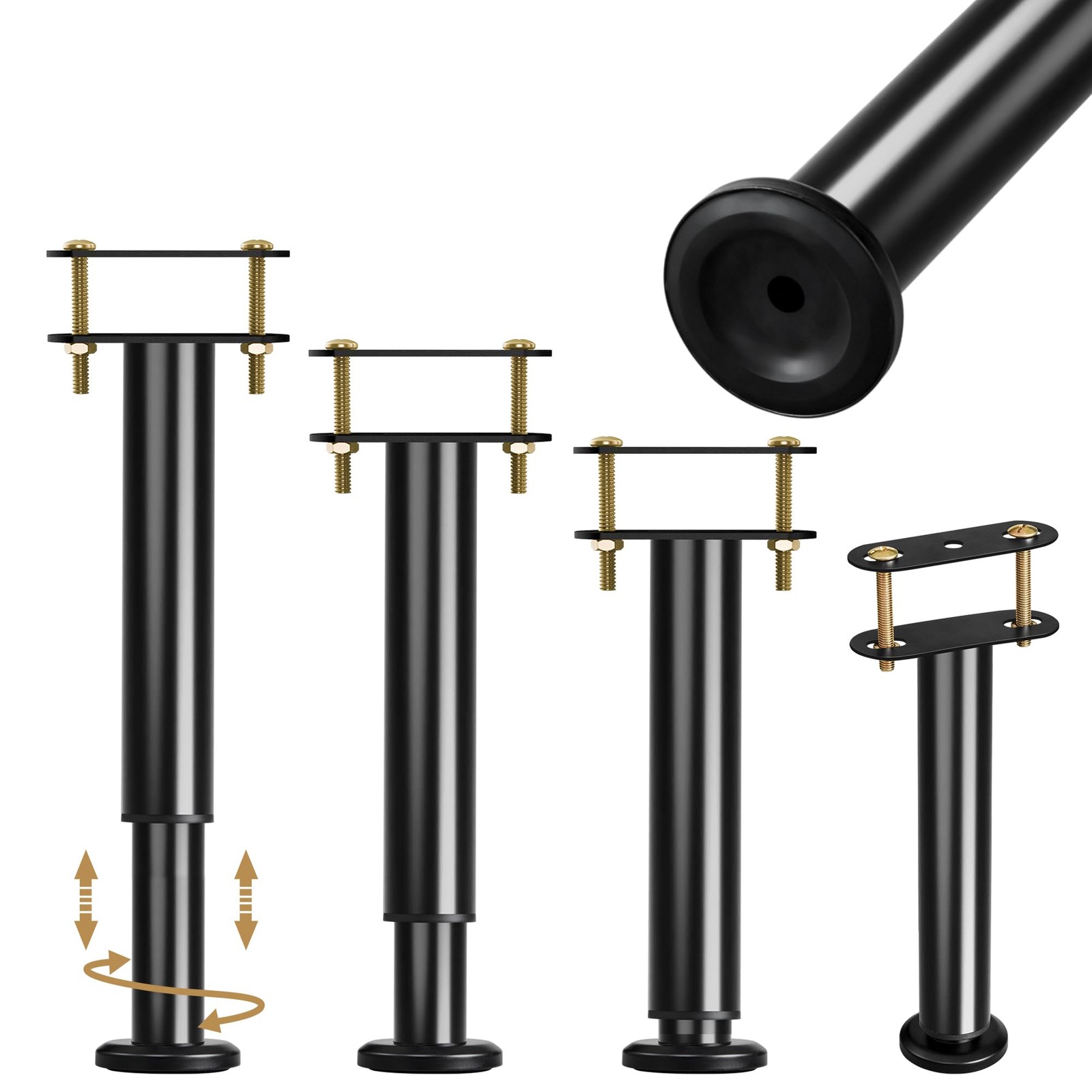 4 PCS Metal Bed Frame Support Legs 712.6 Inch Adjustable Center Slat Kits