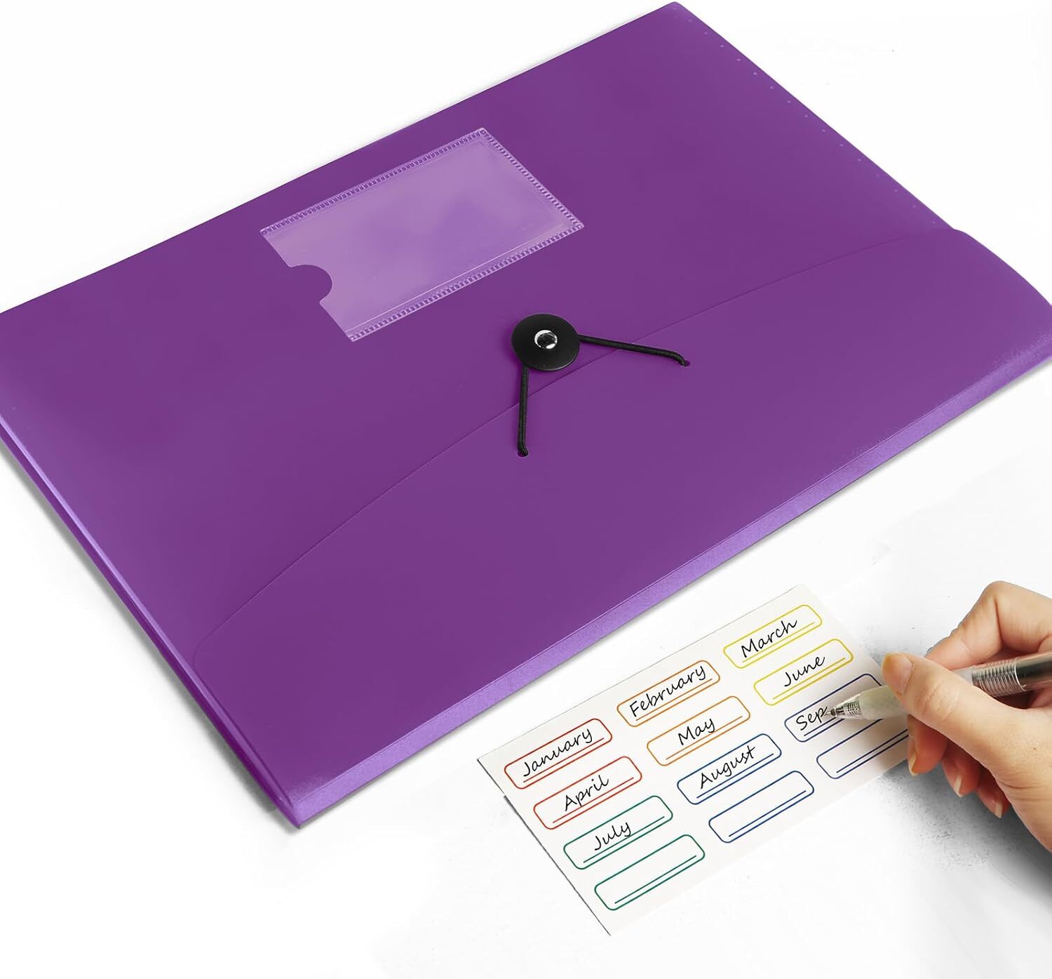 Carpeta de archivos expandible de 13 bolsillos, organizador de archivos acordeón