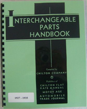 1927 1928 1929 1930 1931 1932 1933 1934 1935 Hupmobile Interchange Manual - NEW!