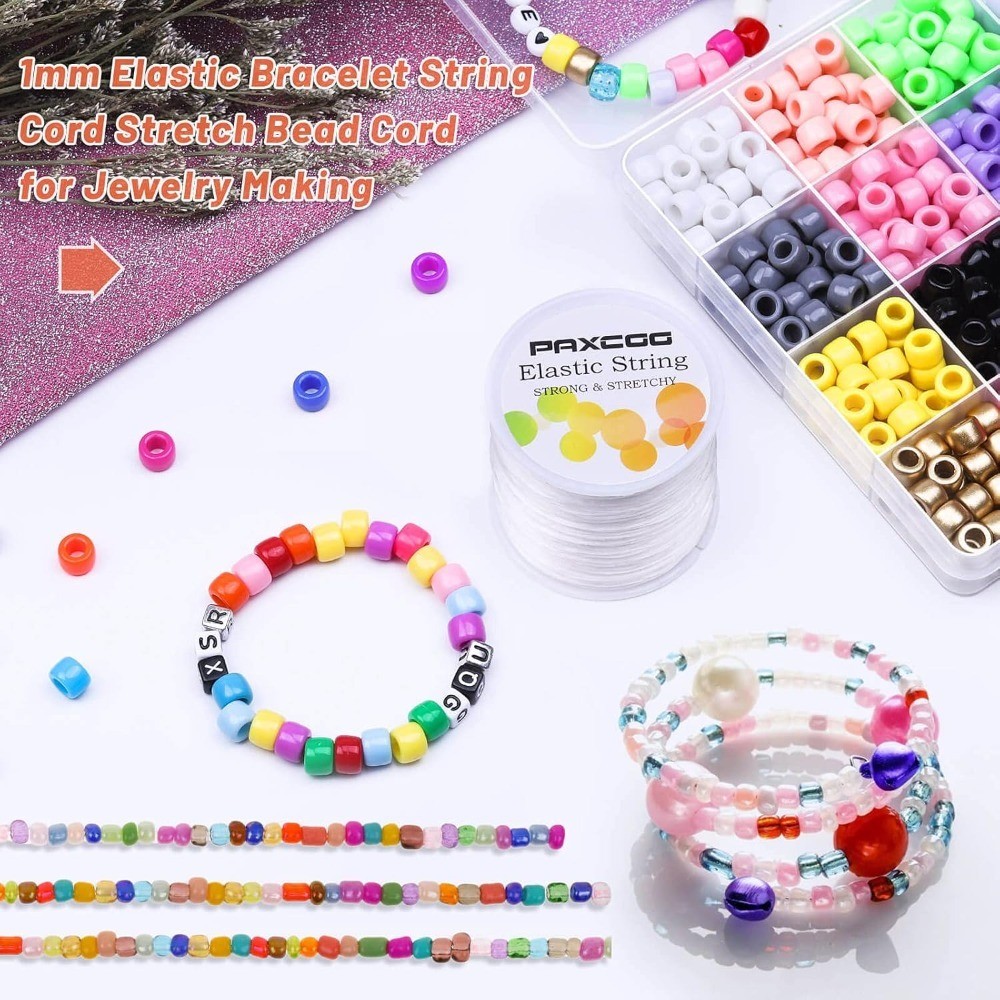 Stretch Elastic String Cord for Jewelry Making Bracelet Beading White 1mm