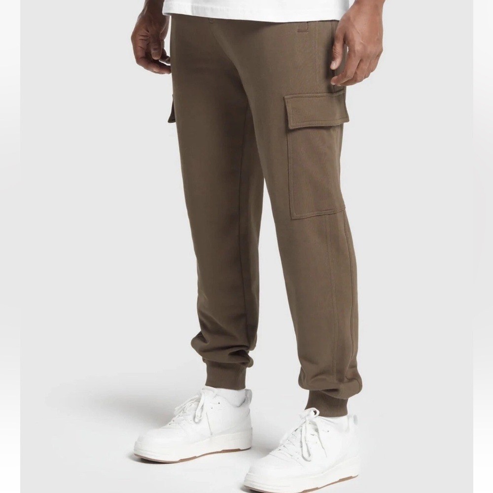 Gymshark Men's Rest Day Essentials Cargo Joggers Penny Brown Sz XL Athleisure