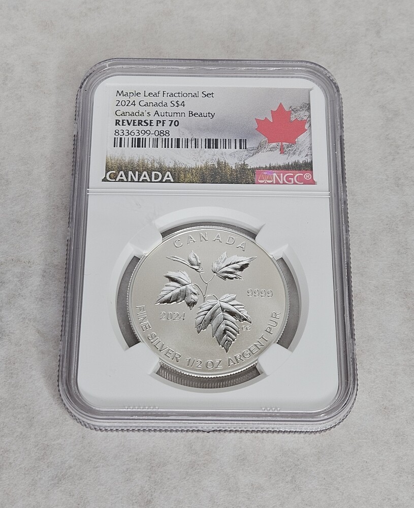 2024 Canada S$4 Autumn Beauty Reverse PF 70 Maple Leaf Fractional Set NGC Graded