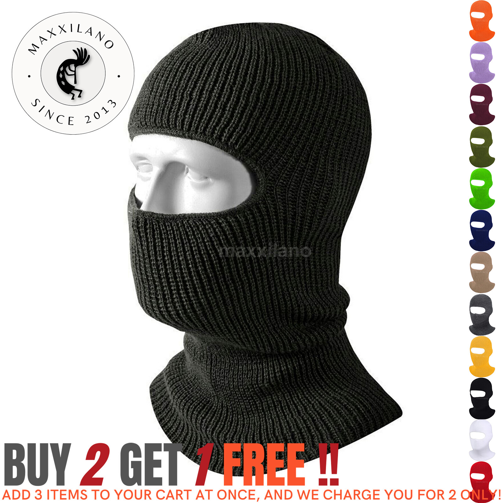 Ski Mask 1 Hole Beanie Hat Men Face Balaclava Hood Women Tactical Warm Hats