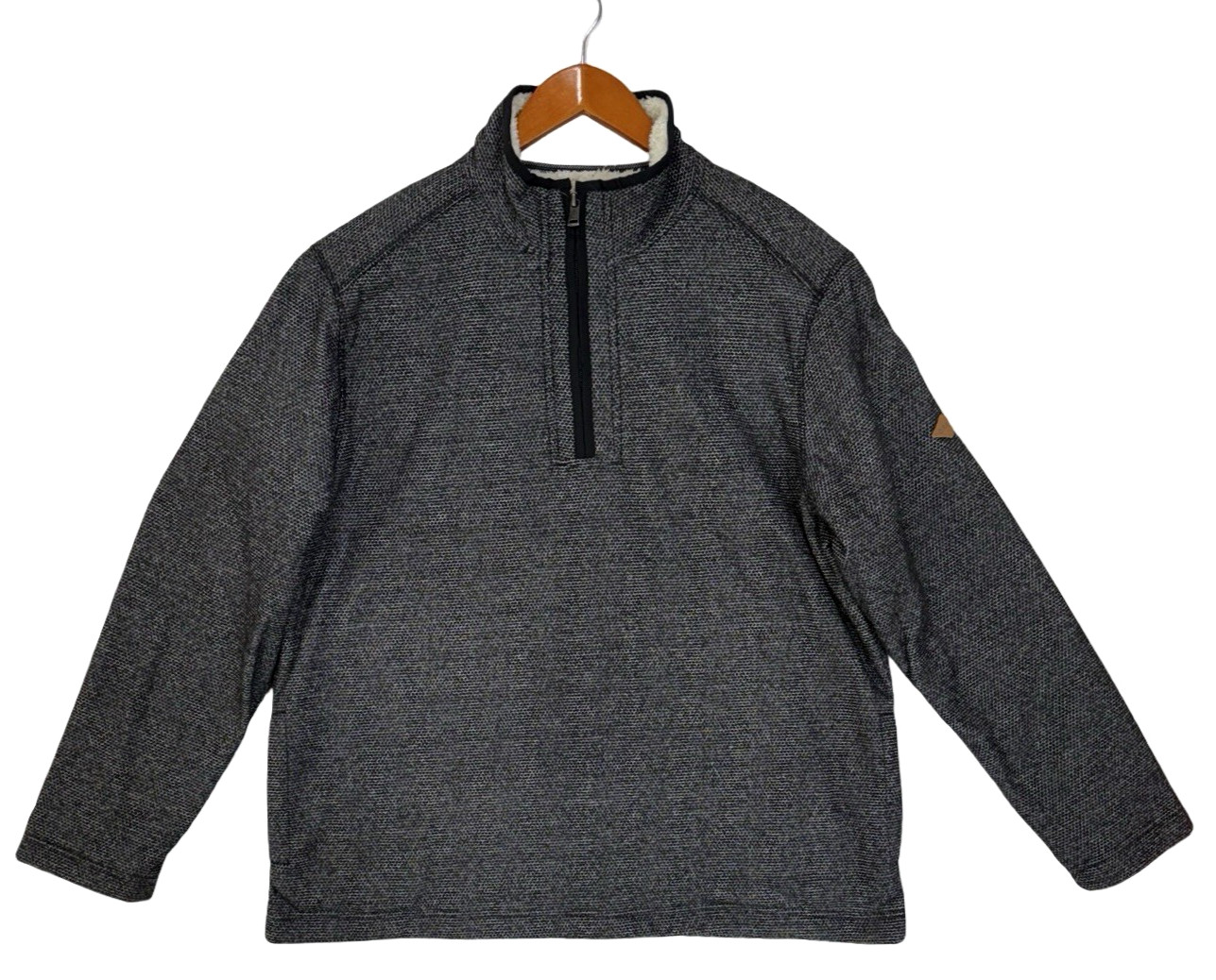 Orvis Outdoor Fishing Sherpa Fleece 1/4 Zip Pullover Mens L Gray Lined Sweater