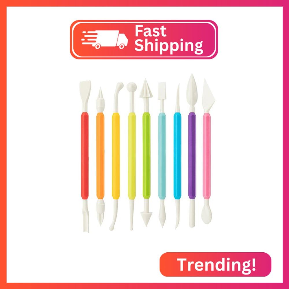 UUSYCUN 9PCS Clay Tools for Kids & Adult, UUSYCUN Plastic Air Dry Clay Tool Kit,